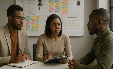 UX researcher gathering user insights